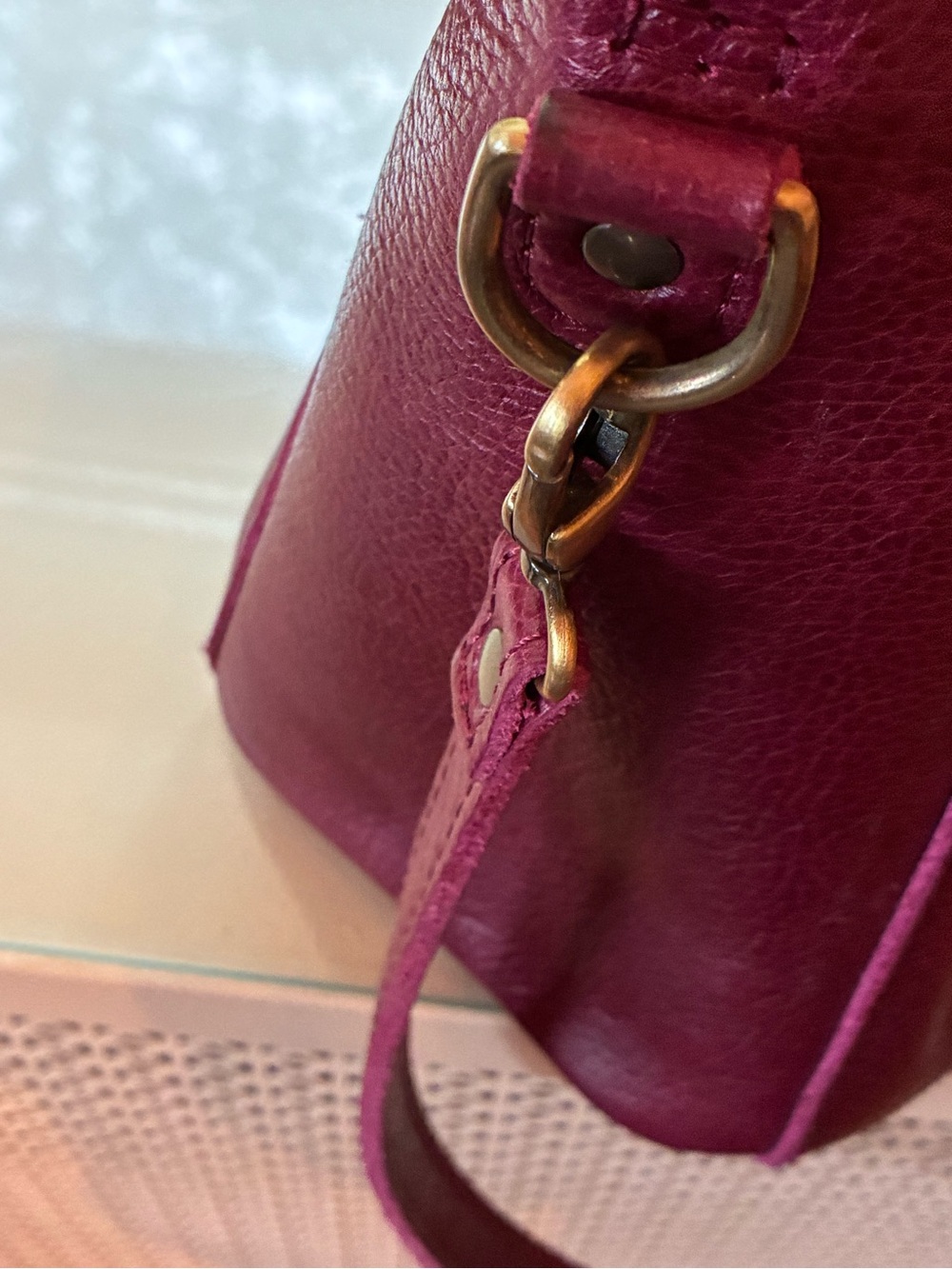 Women's Portland Leather Butterfly Bag in Orchid - Picture 4 of 5